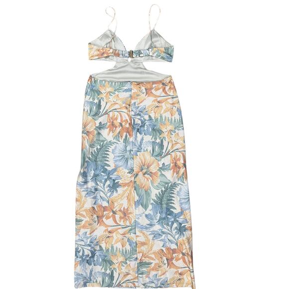 Floral Maxi Dress in Blue and Orange - Picture 7 of 8